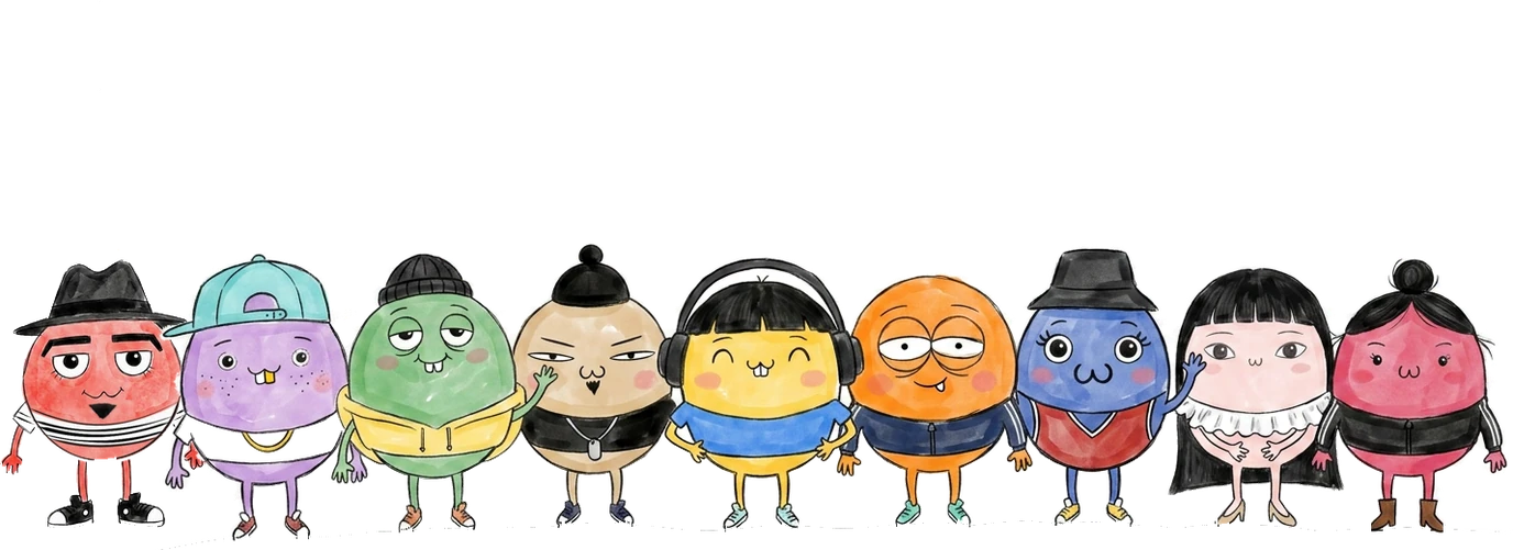BigPuとあの頃の仲間たち 9体の集合絵